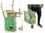Bateria Compacta Percubo Fast Baby Green compacta com estantes e máquina de chimbal embutida