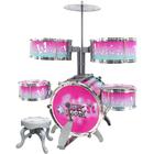 Bateria De Brinquedo Infantil Rock Party Rosa Dm Toys