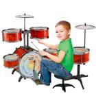 Bateria de Criança Brinquedo Musical Drum Mila Toys Completo