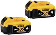 Bateria DEWALT 20V MAX* XR 4,0 Ah, pacote com 2 unidades (DCB204-2)