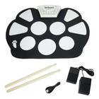 Bateria Eletrônica Musical Drum Dobrável Silicone 2 Pedais