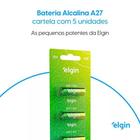 Bateria Elgin Alcalina A27 Cartela 5 Unidades