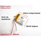 Bateria Gps E Eletronicos 3,7 V 500 Mah Nova 3 Fios 3.7v -