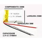 Bateria Gps Mp3 Fone Caneta 370 Mah 3 Fios 3,7v 502530