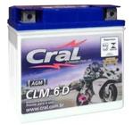 Bateria moto Cral CLM 6 D 6ah Honda Cg Titan Biz Bros Fan Yamaha fazer Ybr