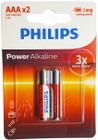 Bateria Philips Alkaline Aaa 1.5v Cartela C/ 2 Unidades