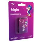 Bateria Recarregável 9V 250mAh Blister Com 1 Bateria Elgin