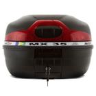 Bau Bauleto Para Moto 35 Litros Mixs Universal Completo Mx35 Lente Refletora Vermelha
