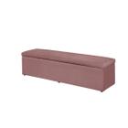 Baú Calçadeira Estofada Helena 100 Cm Suede Rosa