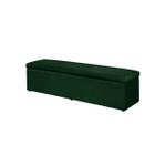 Baú Calçadeira Estofada Helena 100 Cm Suede Verde Militar - Maitê Moda Casa