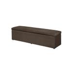 Baú Calçadeira Estofada Helena 1,38 Cm Suede Marrom Claro