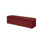 Baú Calçadeira Estofada Helena 1,58 Cm Suede Vermelho - Maitê Moda Casa