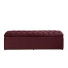 Baú Calçadeira Estofada Imperatriz 100 Cm Suede Marsala - Maitê Moda Casa