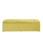 Baú Calçadeira Estofada Imperatriz 1,20 Cm Suede Amarelo - Maitê Moda Casa