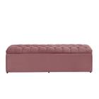 Baú Calçadeira Estofada Imperatriz 1,20 Cm Suede Rosa