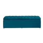 Baú Calçadeira Estofada Imperatriz 1,38 Cm Suede Azul Royal