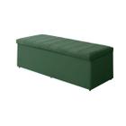 Baú Calçadeira Estofada Vitória 1,38 Cm Suede Verde Militar