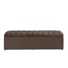 Baú Calçadeira Imperatriz 100 Cm Suede Marrom Claro