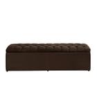 Baú Calçadeira Imperatriz 1,38 Cm Suede Marrom Escuro