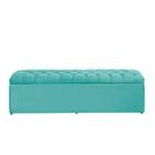 Baú Calçadeira Imperatriz 1,93 Cm Suede Azul Tiffany