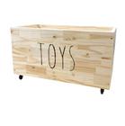Baú de Madeira Caixote Infantil Organizador de Brinquedos com Rodinhas 360 - Toys