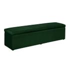 Baú Helena 120Cm Calçadeira Estofada Suede Verde Militar