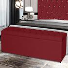 Baú Imperatriz 100Cm Calçadeira Estofada Suede Vermelho