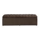 Baú Imperatriz 138Cm Calçadeira Estofada Suede Marrom Claro