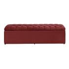 Baú Imperatriz 138Cm Calçadeira Estofada Suede Vermelho