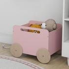 Baú Infantil Organizador de Brinquedos com Rodinhas - Midi - Rosa - Matarazzo Decor