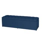 Baú Jade 158Cm Calçadeira Estofada Suede Azul Marinho