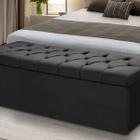 Baú Para Quarto Pé de Cama Box King Size Madeira Estofado