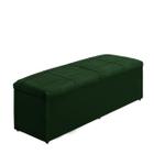 Baú Raissa 138Cm Calçadeira Estofada Suede Verde Militar