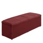 Baú Raissa 158Cm Calçadeira Estofada Suede Vermelho - Maitê Moda Casa