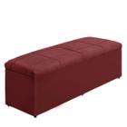 Baú Raissa 193Cm Calçadeira Estofada Suede Vermelho