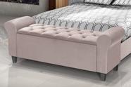 Baú Recamier Divã Paris 150cm Com Capitonê Elegante Rose