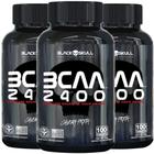 Bcaa 2400mg 100 Caps Caveira Preta Black Skull Kit 3 Potes