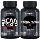 Bcaa 2400mg 100 Caps + Thermo Flame 60 Caps Black Skull