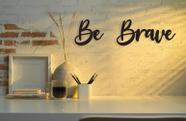 Be Brave 65X16Cm Lettering Em Madeira Mdf Aplique De Parede