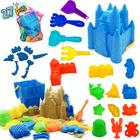 Beach Sand Toys SupMLC 27 peças de moldes de castelo com balde e bolsa