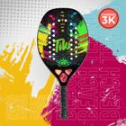 Beach Tennis Raquete Fibra De Carbono 3k Profissional Hobbie Praia Esporte Fitness