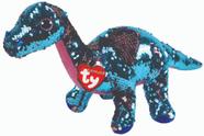 Beanie Boos Paetês Médio - Tremor Dinossauro Azul e Rosa - DTC