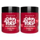 Beauty Color Máscara Color Pots Vermelho Flame - 240g 2 Unid