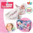 Bebê Boneca Rose Ring Fala Frase e Chora Carteira de Vacina - Milk Brinquedos