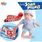 Bebê Boneco João Pedro Fala Frase e Chora Carteira de Vacina - Milk Brinquedos