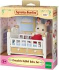 Bebê Coelho Chocolate e Cama Sylvanian Families Epoch