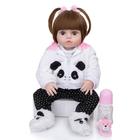 Brastoy Bebê Reborn Boneca Silicone Menina Olhos Castanhos Panda 48cm  Original : : Brinquedos e Jogos