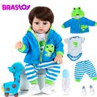 Bebê Reborn Boneco Menino Girafa Realista Brastoy Corpo Silicone Pode Dar Banho Acessórios Completo