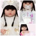 Bebe Reborn de Silicone Morena Completa Enxoval 13 Itens - Cegonha Reborn Dolls