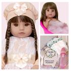 Bebe Reborn Menina Criança Roupa Salmão com Chupeta + Itens - Cegonha Reborn Dolls